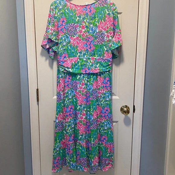 NWT Lilly Pulitzer Juliet Ruffle Midi Dress - Picture 3 of 8